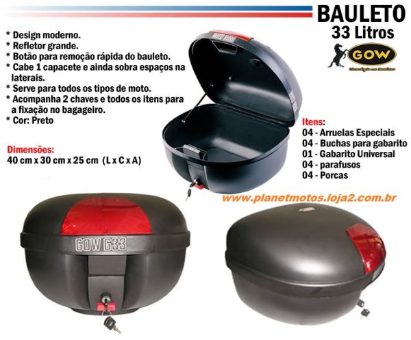 BAULETO GOW 33 LITROS